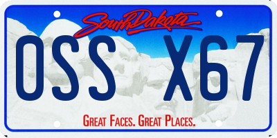 SD license plate 0SSX67