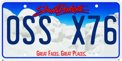 SD license plate 0SSX76