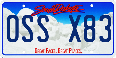 SD license plate 0SSX83