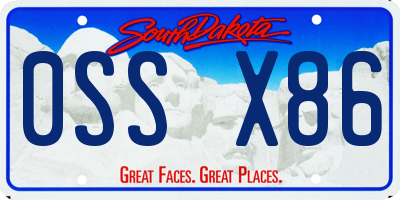 SD license plate 0SSX86