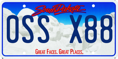 SD license plate 0SSX88