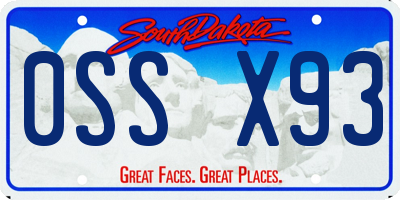 SD license plate 0SSX93