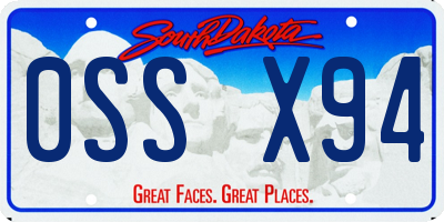 SD license plate 0SSX94