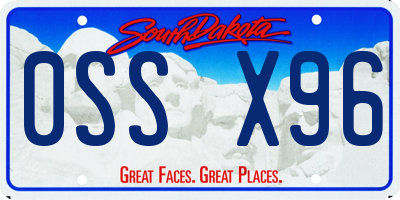 SD license plate 0SSX96