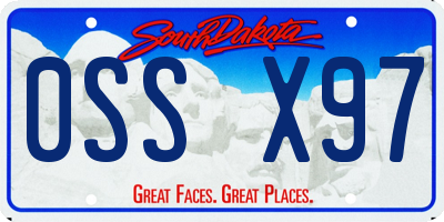 SD license plate 0SSX97