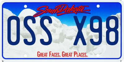 SD license plate 0SSX98