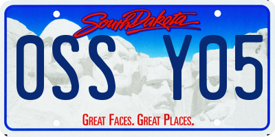 SD license plate 0SSY05