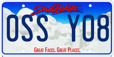 SD license plate 0SSY08