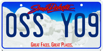 SD license plate 0SSY09