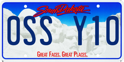 SD license plate 0SSY10