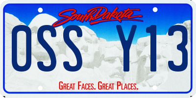 SD license plate 0SSY13