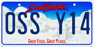 SD license plate 0SSY14