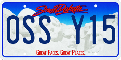 SD license plate 0SSY15