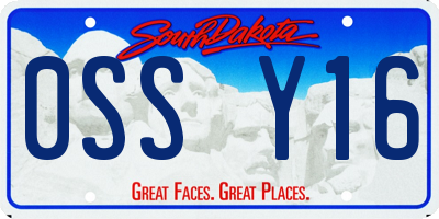 SD license plate 0SSY16