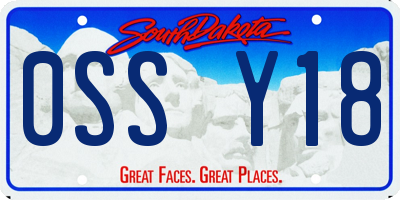 SD license plate 0SSY18