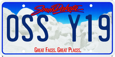 SD license plate 0SSY19