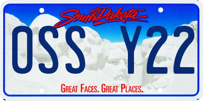 SD license plate 0SSY22