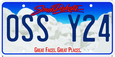 SD license plate 0SSY24