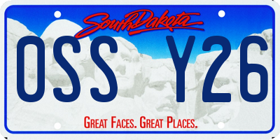 SD license plate 0SSY26