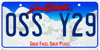 SD license plate 0SSY29