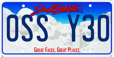SD license plate 0SSY30