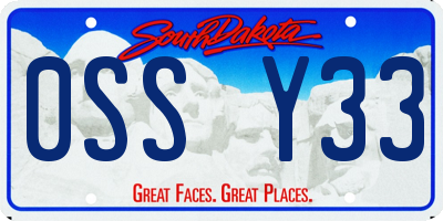 SD license plate 0SSY33