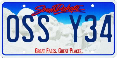 SD license plate 0SSY34