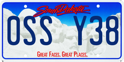 SD license plate 0SSY38