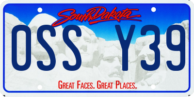 SD license plate 0SSY39
