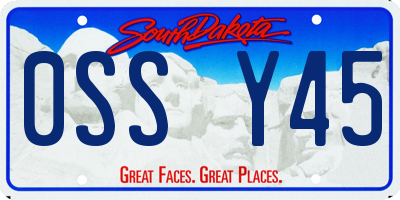 SD license plate 0SSY45