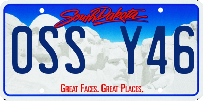 SD license plate 0SSY46