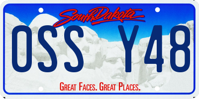 SD license plate 0SSY48
