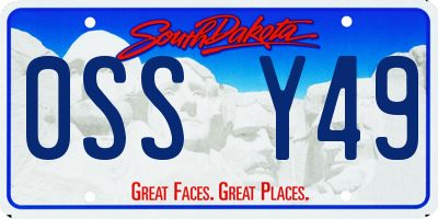 SD license plate 0SSY49
