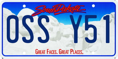 SD license plate 0SSY51