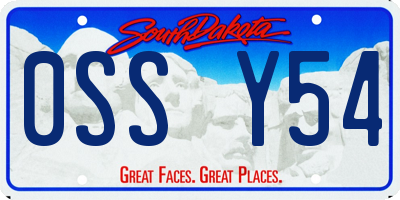 SD license plate 0SSY54