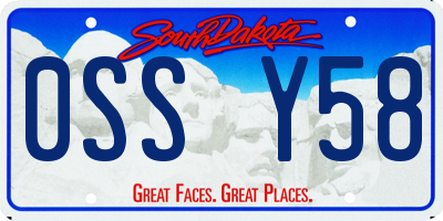 SD license plate 0SSY58