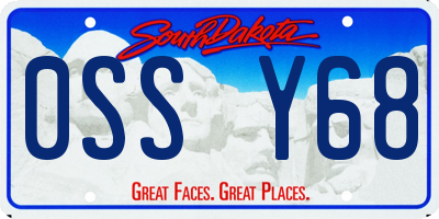 SD license plate 0SSY68