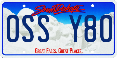 SD license plate 0SSY80