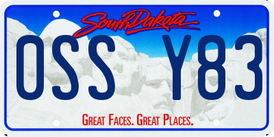 SD license plate 0SSY83