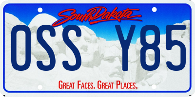 SD license plate 0SSY85