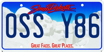 SD license plate 0SSY86