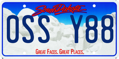 SD license plate 0SSY88