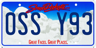 SD license plate 0SSY93