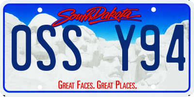 SD license plate 0SSY94