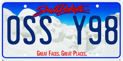 SD license plate 0SSY98