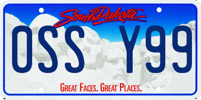 SD license plate 0SSY99