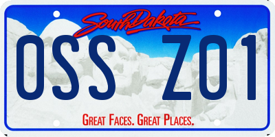 SD license plate 0SSZ01