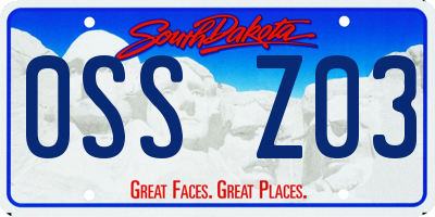 SD license plate 0SSZ03