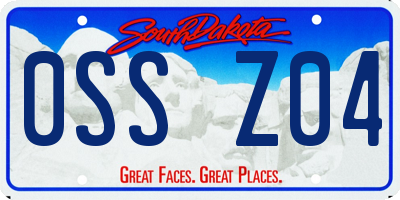 SD license plate 0SSZ04