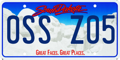 SD license plate 0SSZ05